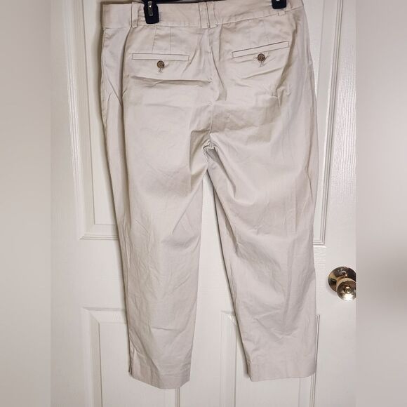 Talbots 8 Curvy Cream Ankle Length Zipper Pockets BeltLoops Women’s Pants - Picture 6 of 7